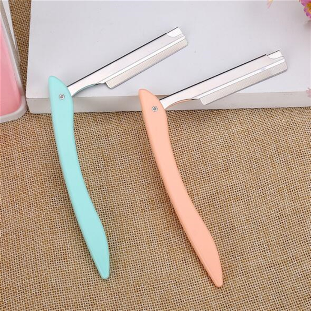 1Set Eyebrow Trimmer with 10 Razors Portable Eyebrow Razor Set Eye Brow Shaper Makeup
