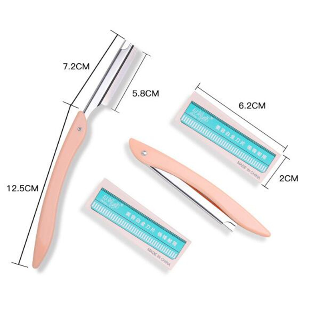 1Set Eyebrow Trimmer with 10 Razors Portable Eyebrow Razor Set Eye Brow Shaper Makeup