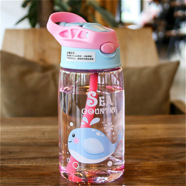 450ml Kids Water Bottle With Straw BPA Free Children Drinking Kettle Kitchen & Dining room appliances