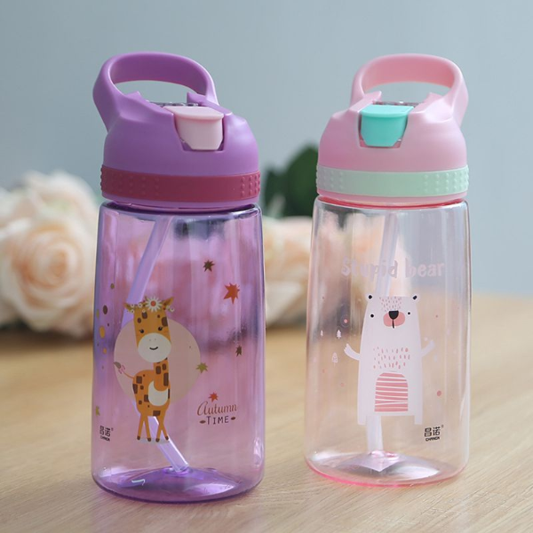 450ml Kids Water Bottle With Straw BPA Free Children Drinking Kettle Kitchen & Dining room appliances