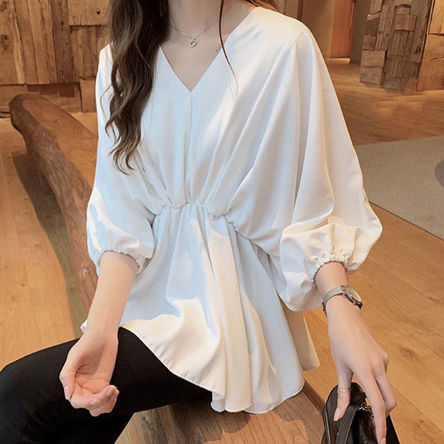 Blouse Women V-neck Shirt Female Autumn 2020 Loose Shirt Top Blusas Ropa De Tops