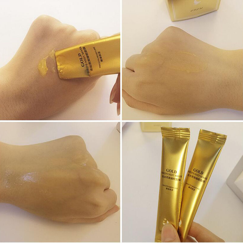 20pcs Gold Bird'S Nest Sleeping Mask Ginseng Root Skin-Friendly Smooth Moisturizing Delicate Skin Repairing Skin Care
