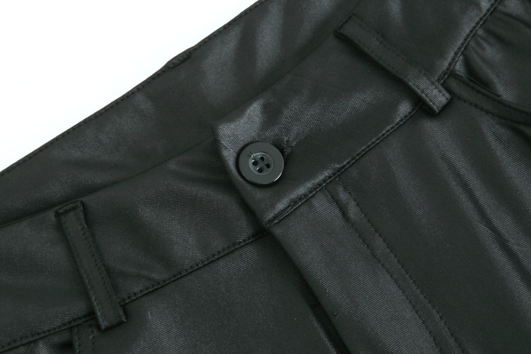 PU Leather Pants Women High Waist Button Zipper Slim Push Up Woman Pencil Pants Casual Pockets Trousers & Leggings