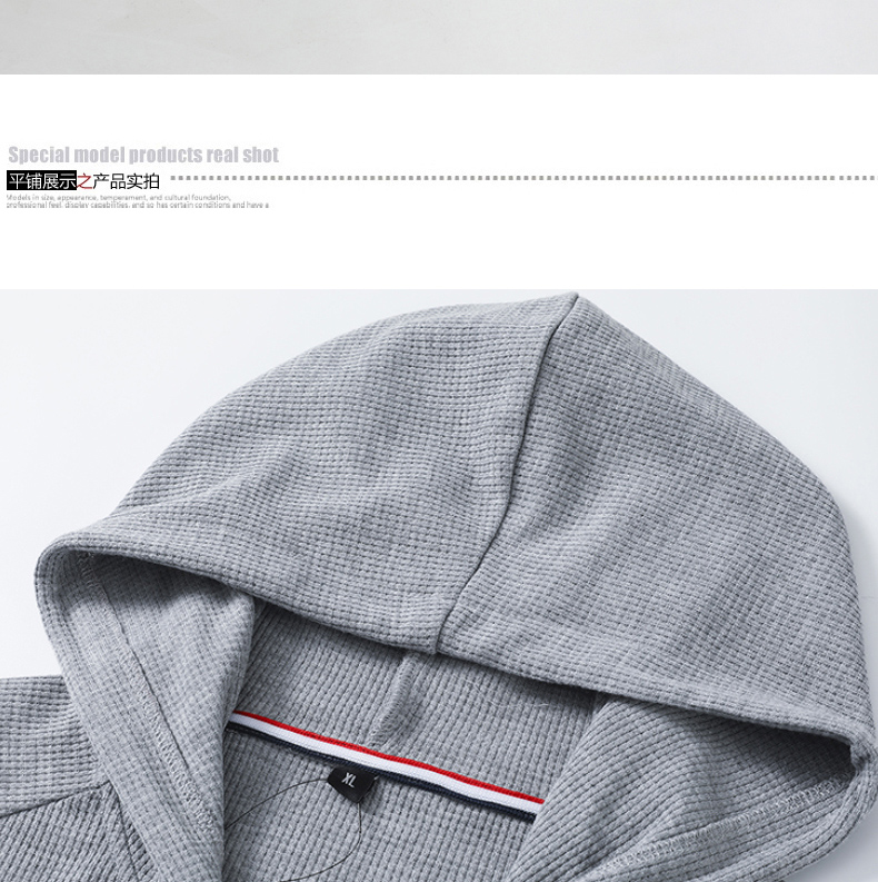 New Hoodies for Men Waffle Solid Cardigan Sweaters Jackets at All Seasons Jackets & Trench Coats