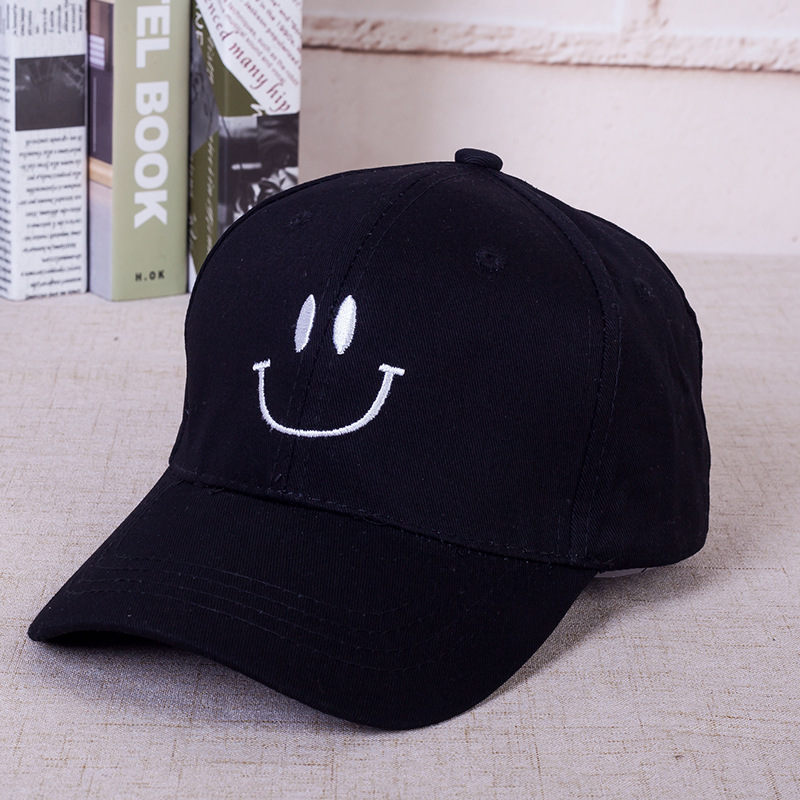 Korean Couple Sun Hat Male And Female Students Embroidered Smiley Face Baseball Cap Summer Hats & Caps