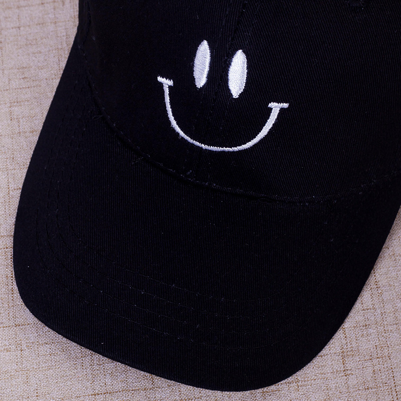 Korean Couple Sun Hat Male And Female Students Embroidered Smiley Face Baseball Cap Summer Hats & Caps