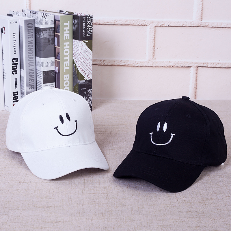 Korean Couple Sun Hat Male And Female Students Embroidered Smiley Face Baseball Cap Summer Hats & Caps