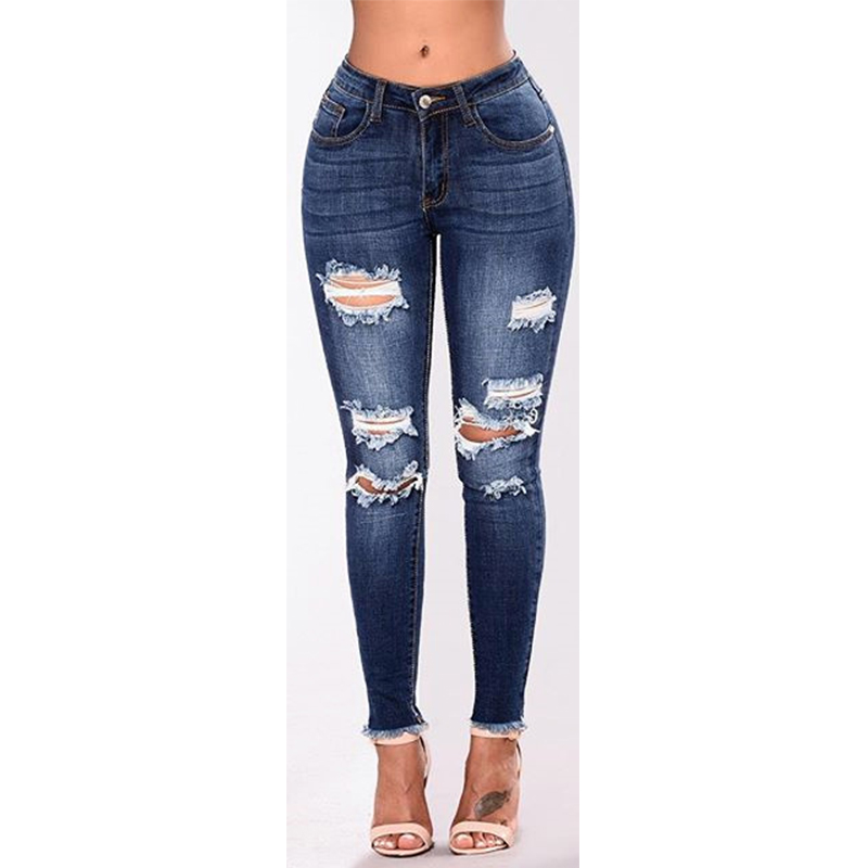 2022 New Spring Fashion High Waist Mom Jeans Female Ripped Jeans For Trousers & Leggings
