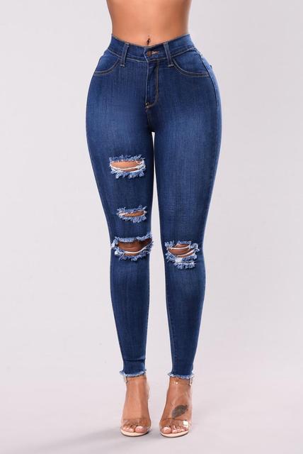 2022 New Spring Fashion High Waist Mom Jeans Female Ripped Jeans For Trousers & Leggings