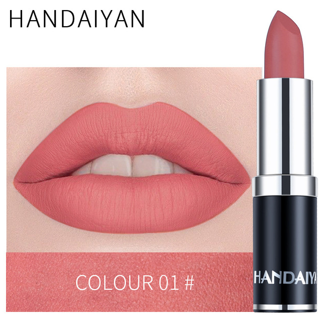 Sexy Nude Pink Lipstick Matte Waterproof Velvet Lip Stick 15 Colors Sexy Red Makeup