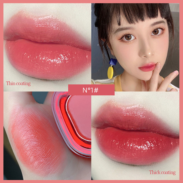 1Pc Ice Crystal Lip Balm Moisturize Lipstick Lasting Waterproof Non-stick Cup Not Fade with Brush Lip Tint Pigment Lip Makeup