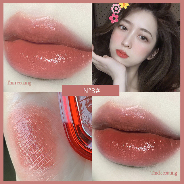1Pc Ice Crystal Lip Balm Moisturize Lipstick Lasting Waterproof Non-stick Cup Not Fade with Brush Lip Tint Pigment Lip Makeup