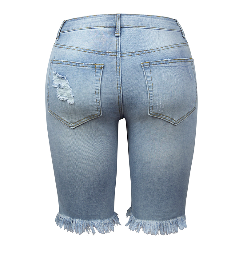 2022 New Cycling Denim Shorts Woman Fashion Tassel Tight Five-Point Shorts Washed Sexy Female Trousers & Leggings