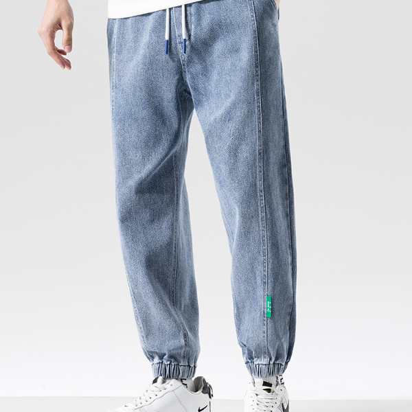 Spring Summer Black Blue Baggy Jeans Men Streetwear Denim Joggers Casual Cotton Harem Pants Jean Trousers