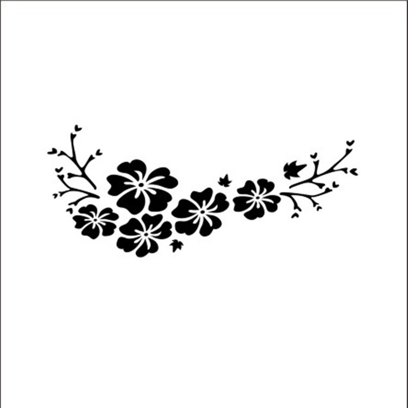 Flower Decal Car Body Sticker Auto Window Bumper Door Car Motorcycle Exterior Accessories
