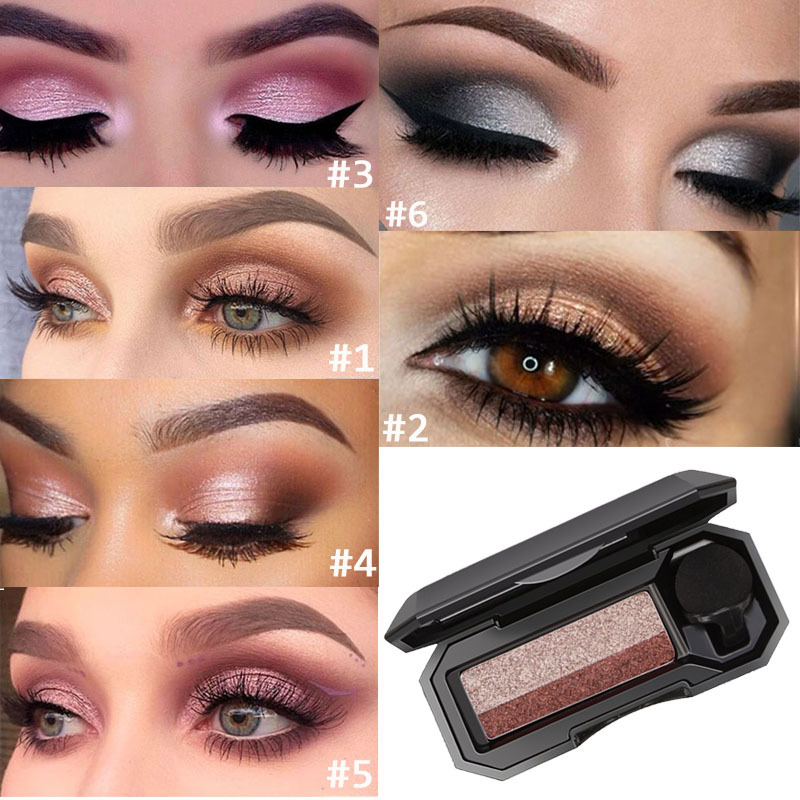 Double Color Lazy Eye Shadow Makeup Palette Glitter Palette Eyeshadow Pallete Waterproof Glitter Eyeshadow Makeup