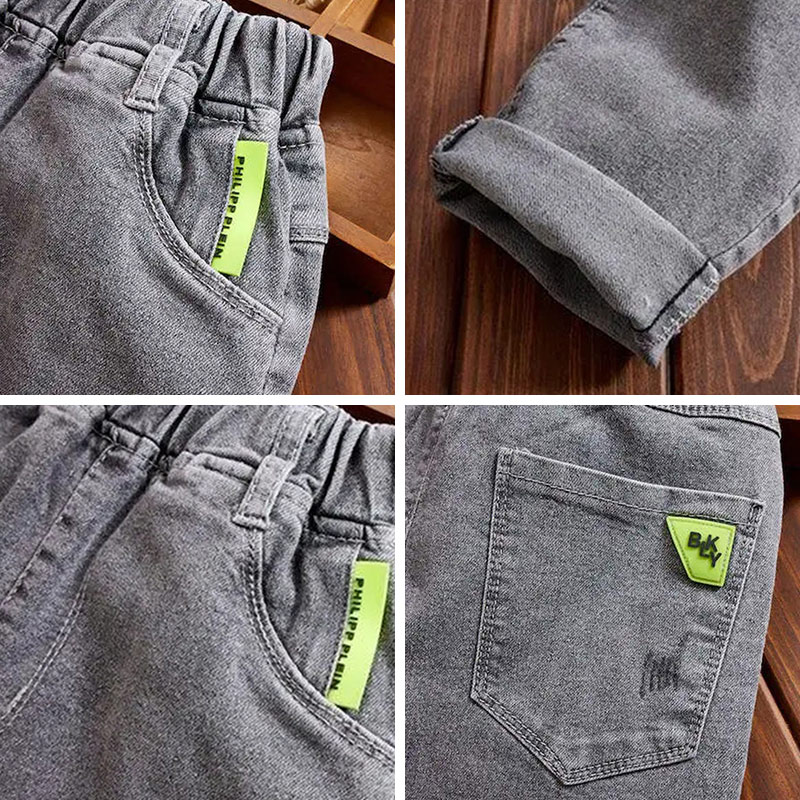 Teenager Boys Casual Jeans 2022 New Fashion Solid Color Pants for Kids Toddler Girl Boy Denim Trousers