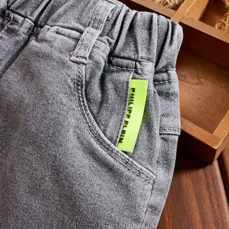 Teenager Boys Casual Jeans 2022 New Fashion Solid Color Pants for Kids Toddler Girl Boy Denim Trousers