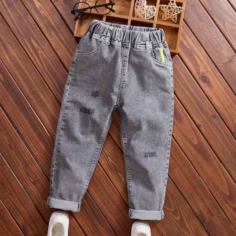 Teenager Boys Casual Jeans 2022 New Fashion Solid Color Pants for Kids Toddler Girl Boy Denim Trousers