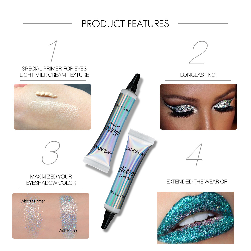 Glitter Primer Sequined Primer Eye Makeup Cream Waterproof Sequin Glitter Eyeshadow Makeup