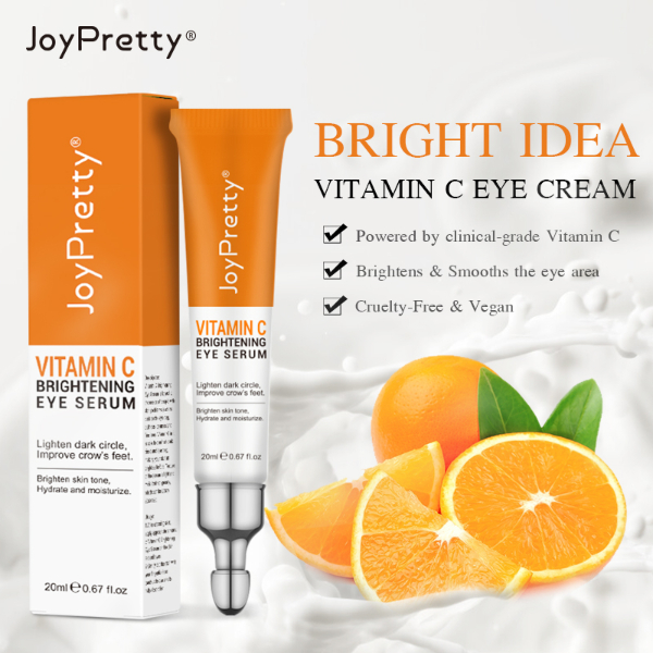 JoyPretty Vitamin C Eye cream Whitening Dark Circles Removal Fade Eye Bags Anti Wrinkle Serum Brightening Skin Care