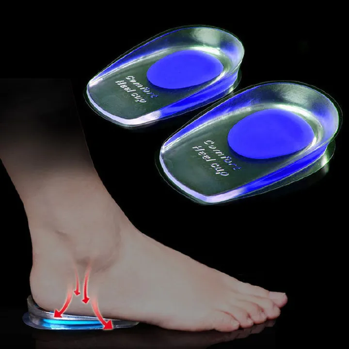 Favorite(46) 1pair Soft Silicone Gel Insoles for heel spurs pain Foot cushion Foot Massager Care Shoe Care