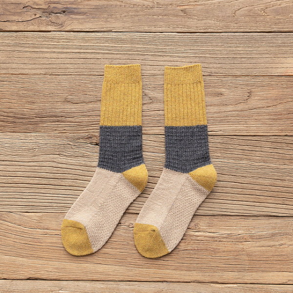 5PCS Socks Women 2022 New Cotton Socks Fashion Autumn Winter Socks Warm Patchwork Color Long Socks