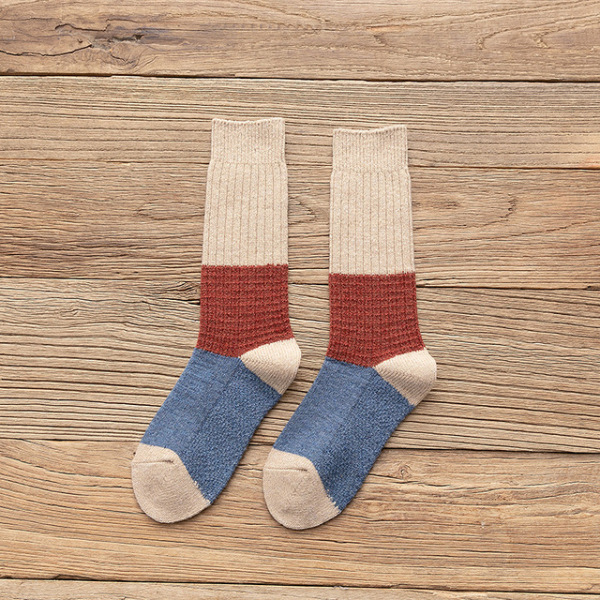 5PCS Socks Women 2022 New Cotton Socks Fashion Autumn Winter Socks Warm Patchwork Color Long Socks