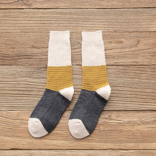 5PCS Socks Women 2022 New Cotton Socks Fashion Autumn Winter Socks Warm Patchwork Color Long Socks