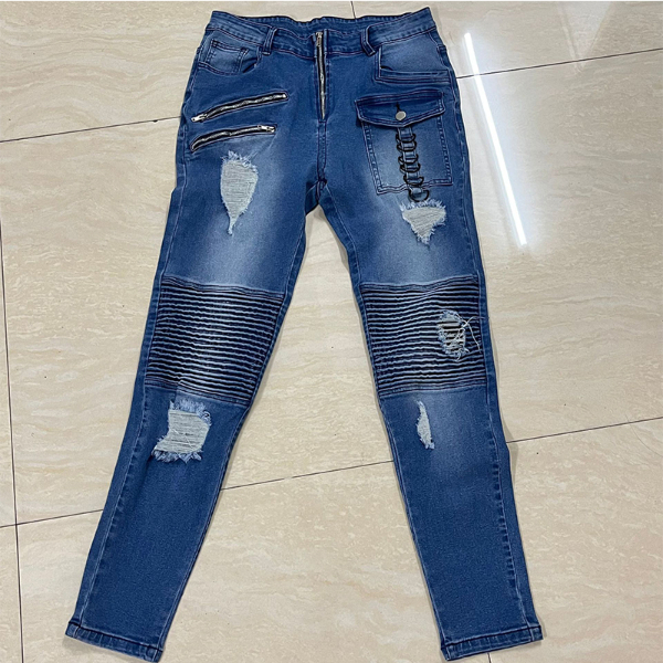 Straight Jeans Men Punk Skinny Denim Pants Spring Summer Boyfriend Jeans Streetwear Zipper Slim Fit Black Goth Trousers