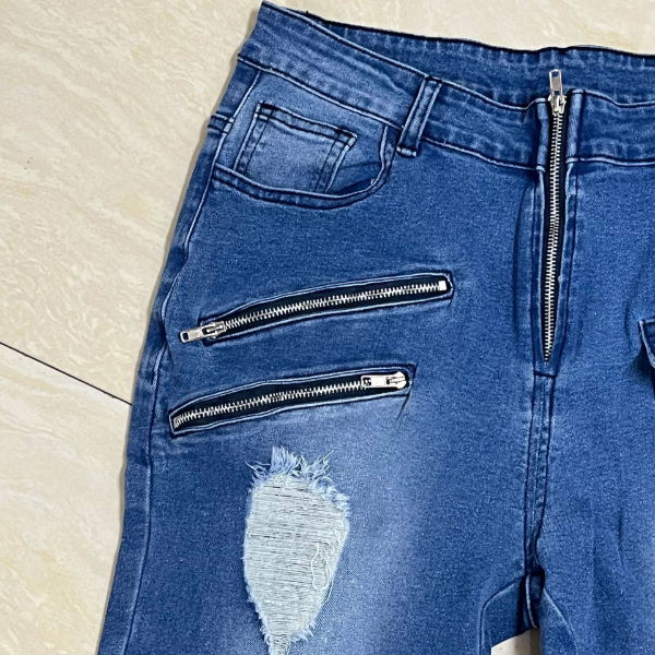 Straight Jeans Men Punk Skinny Denim Pants Spring Summer Boyfriend Jeans Streetwear Zipper Slim Fit Black Goth Trousers