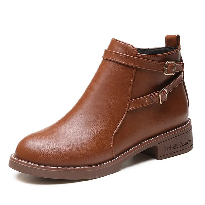 Women Boots Autumn and Winter New Martin Boots Women's Low Heel Belt Buckle Short Boots Women's Large Foreign Trade Women's Boots Autumn and Winter New Martin Boots Women's Low Heels   Women Boots