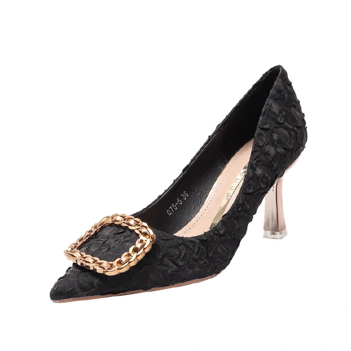 6.5cm Heels French girls' high-heeled shoes, 18 years old, 2023, new design sense, minority temperament, thin heel shoes, female spring