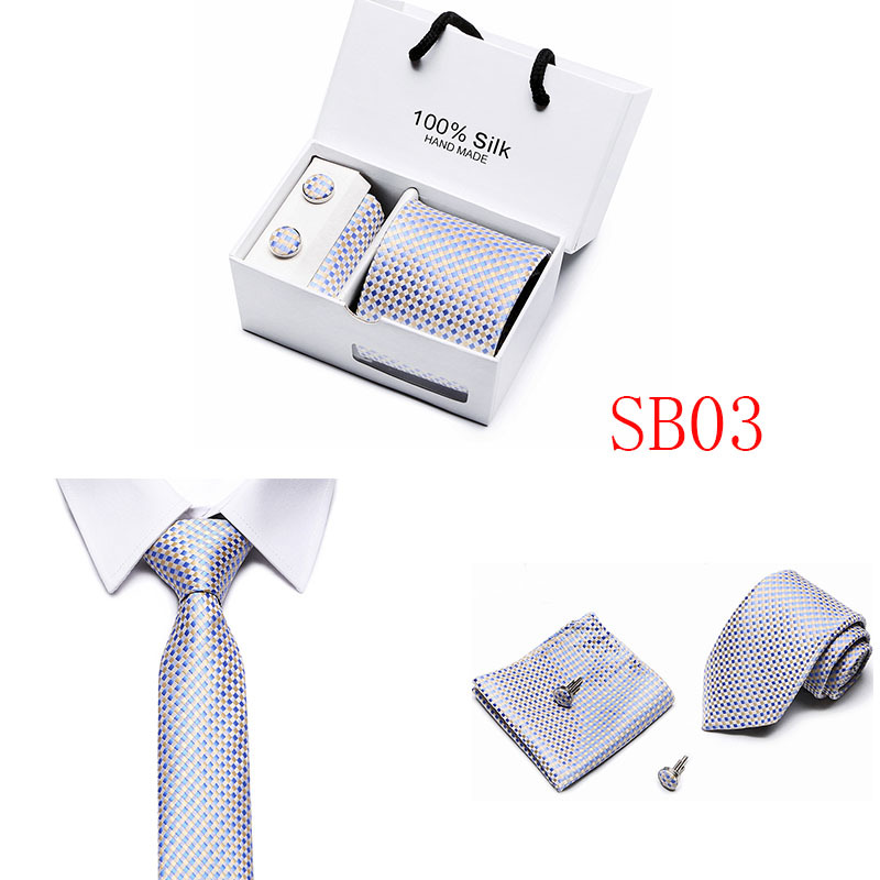 Lot 5 Pcs Men Business suits Tie Handkerchief Classic Men&apos;s Necktie Pocket Square Set Wedding tie