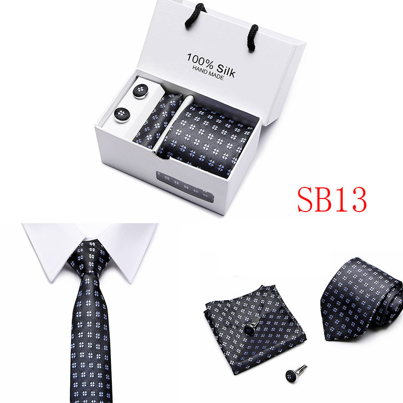 Lot 5 Pcs Men Business suits Tie Handkerchief Classic Men&apos;s Necktie Pocket Square Set Wedding tie