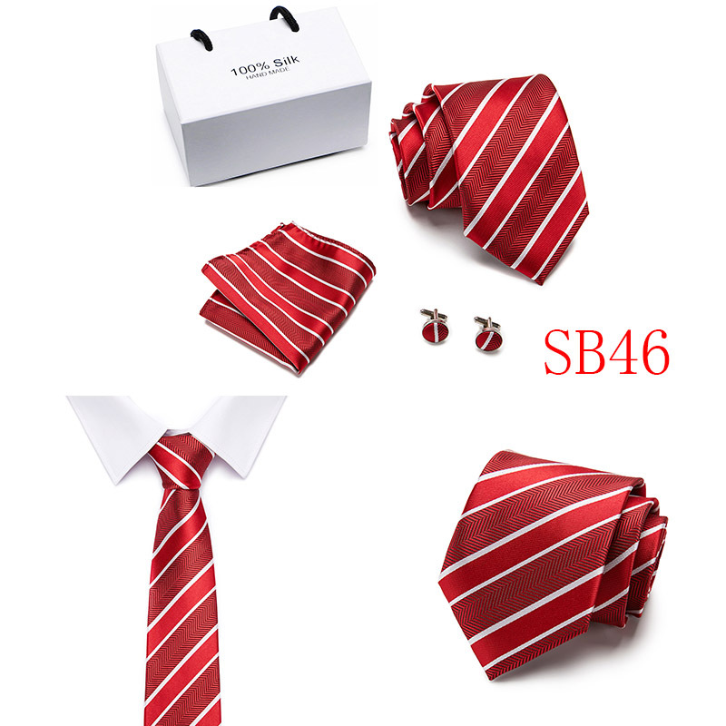 5 Pcs/set Men Business suits Tie Handkerchief Classic Men&apos;s Necktie   Wedding tie
