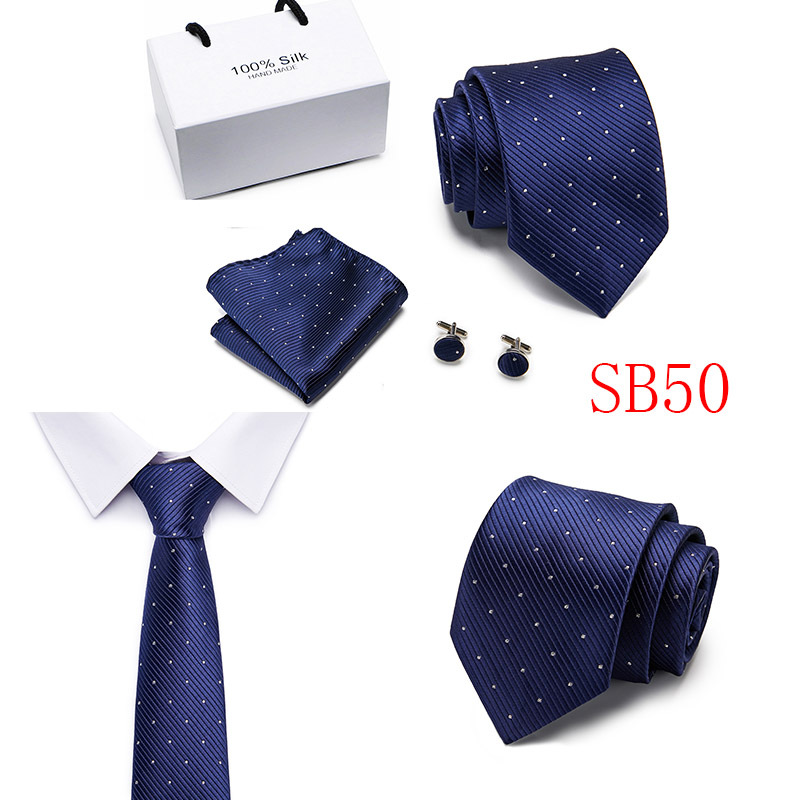 5 Pcs/set Men Business suits Tie Handkerchief Classic Men&apos;s Necktie   Wedding tie
