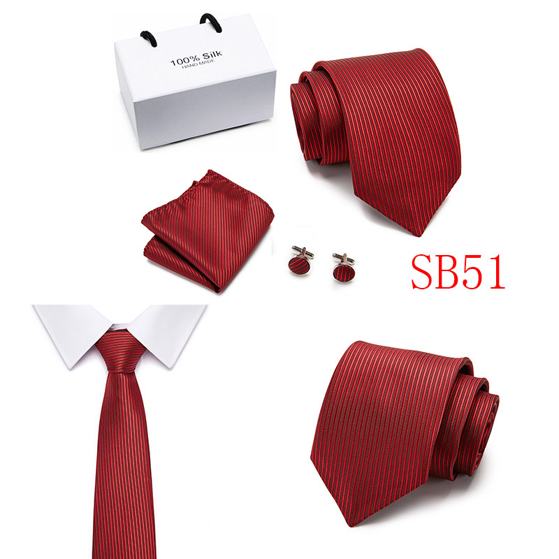 5 Pcs/set Men Business suits Tie Handkerchief Classic Men&apos;s Necktie   Wedding tie