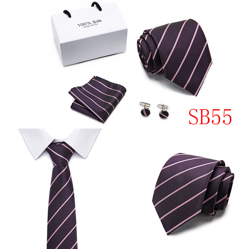5 Pcs/set Men Business suits Tie Handkerchief Classic Men&apos;s Necktie   Wedding tie