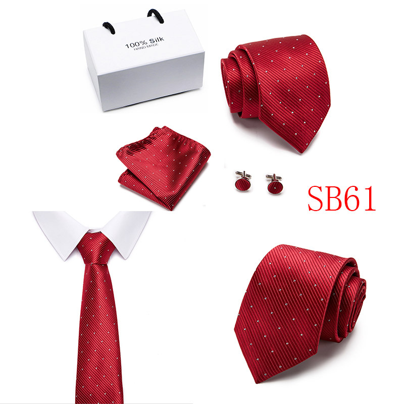 5 Pcs/set Men Business suits Tie Handkerchief Classic Men&apos;s Necktie   Wedding tie
