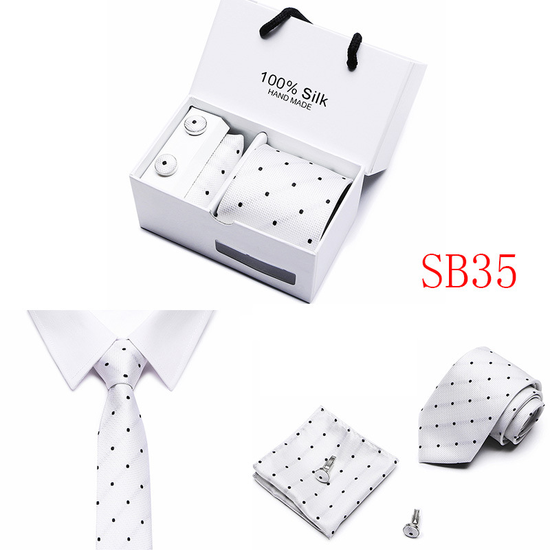 5 Pcs/set Men Business suits Tie Handkerchief Classic Men&apos;s Necktie   Wedding tie