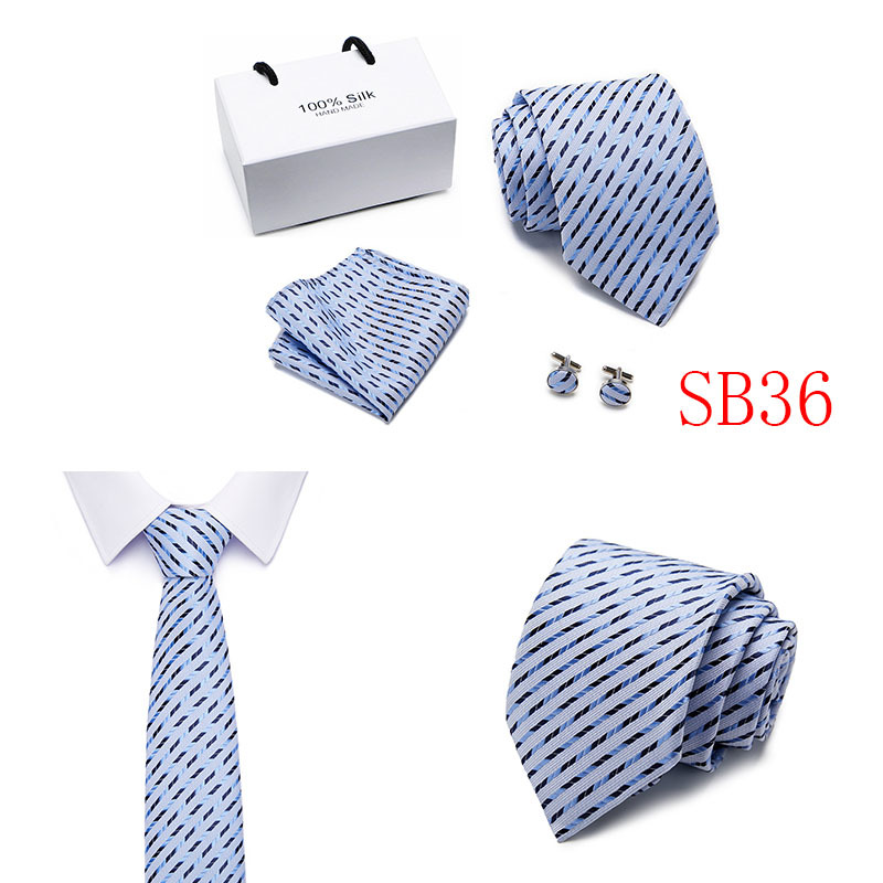 5 Pcs/set Men Business suits Tie Handkerchief Classic Men&apos;s Necktie   Wedding tie