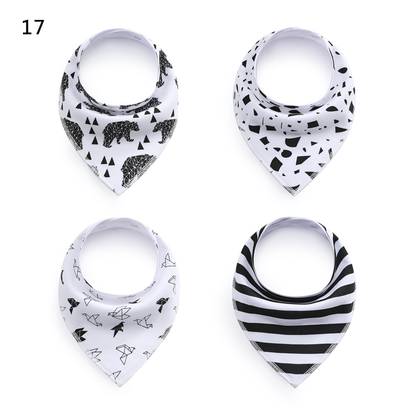4PCS/set cotton triangle saliva towel baby bib Bandana Dribble Drool Bibs for Boys Girls