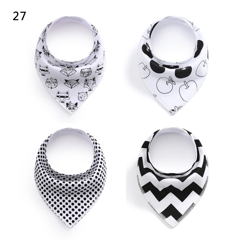 4PCS/set cotton triangle saliva towel baby bib Bandana Dribble Drool Bibs for Boys Girls