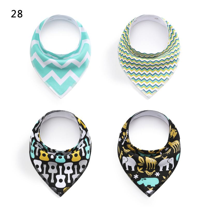 4PCS/set cotton triangle saliva towel baby bib Bandana Dribble Drool Bibs for Boys Girls