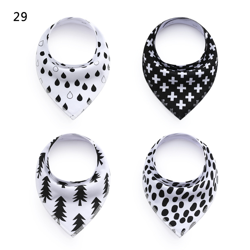 4PCS/set cotton triangle saliva towel baby bib Bandana Dribble Drool Bibs for Boys Girls