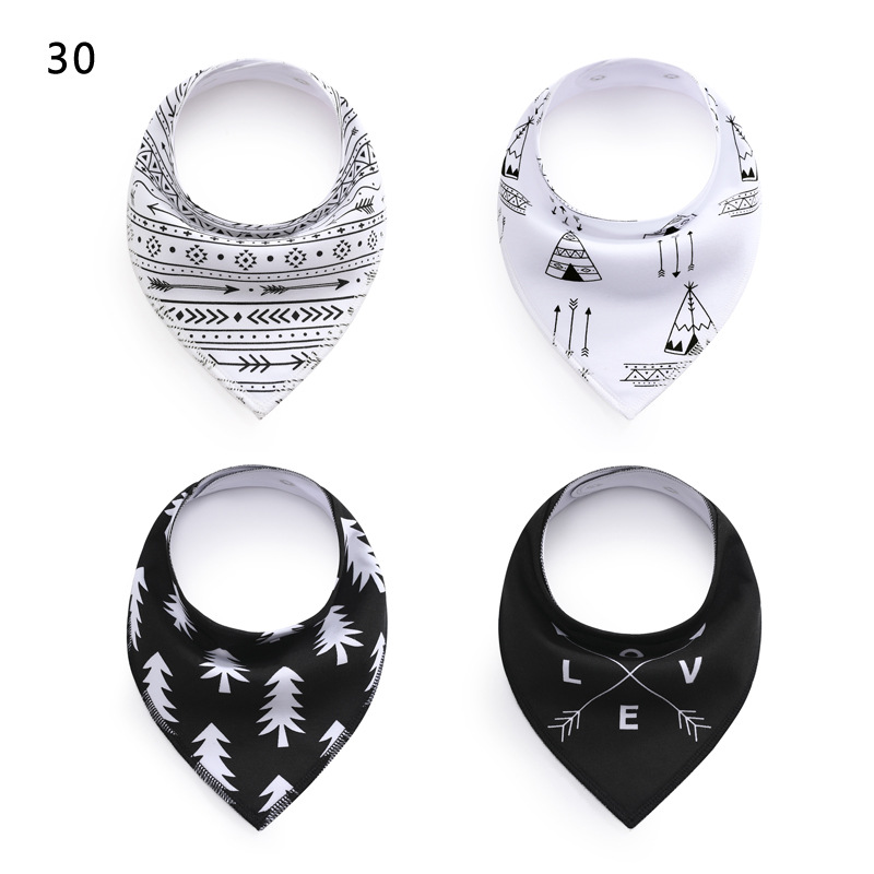 4PCS/set cotton triangle saliva towel baby bib Bandana Dribble Drool Bibs for Boys Girls