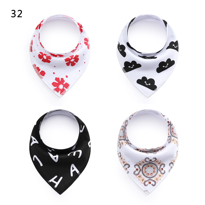 4PCS/set cotton triangle saliva towel baby bib Bandana Dribble Drool Bibs for Boys Girls