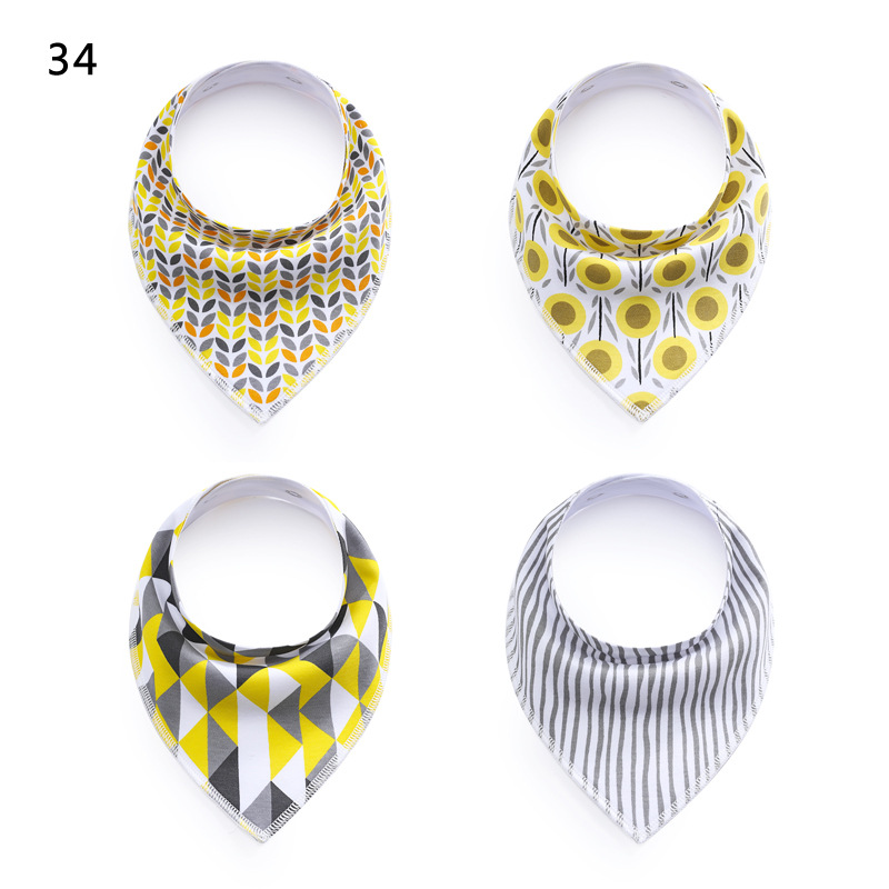 4PCS/set cotton triangle saliva towel baby bib Bandana Dribble Drool Bibs for Boys Girls