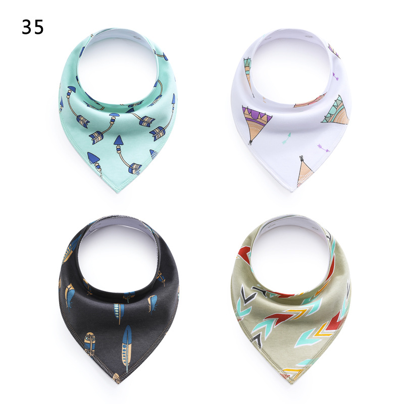 4PCS/set cotton triangle saliva towel baby bib Bandana Dribble Drool Bibs for Boys Girls